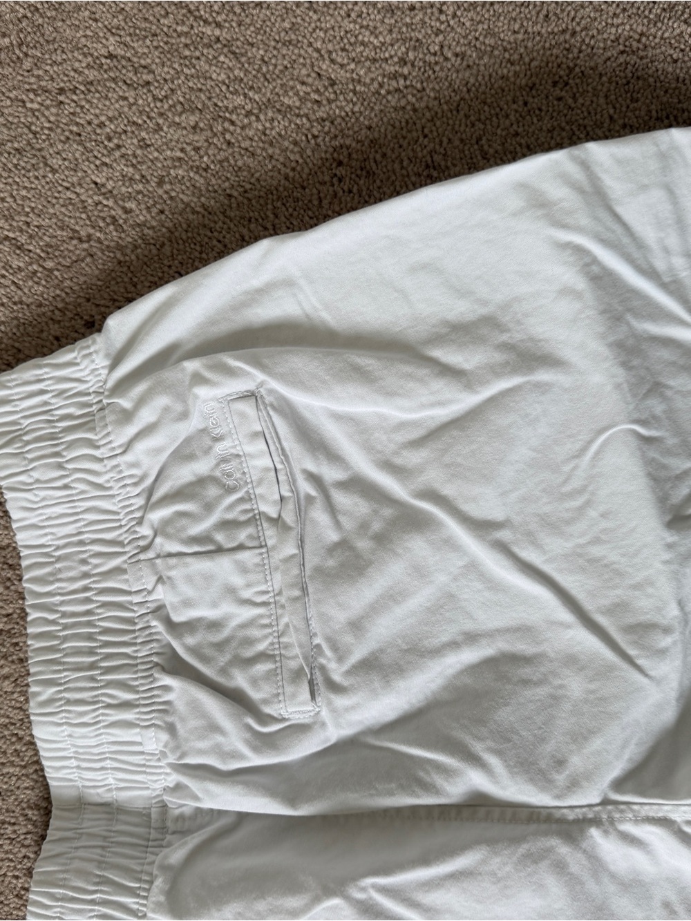 Calvin Klein white Chino Drawstring Shorts - Picture 6 of 6